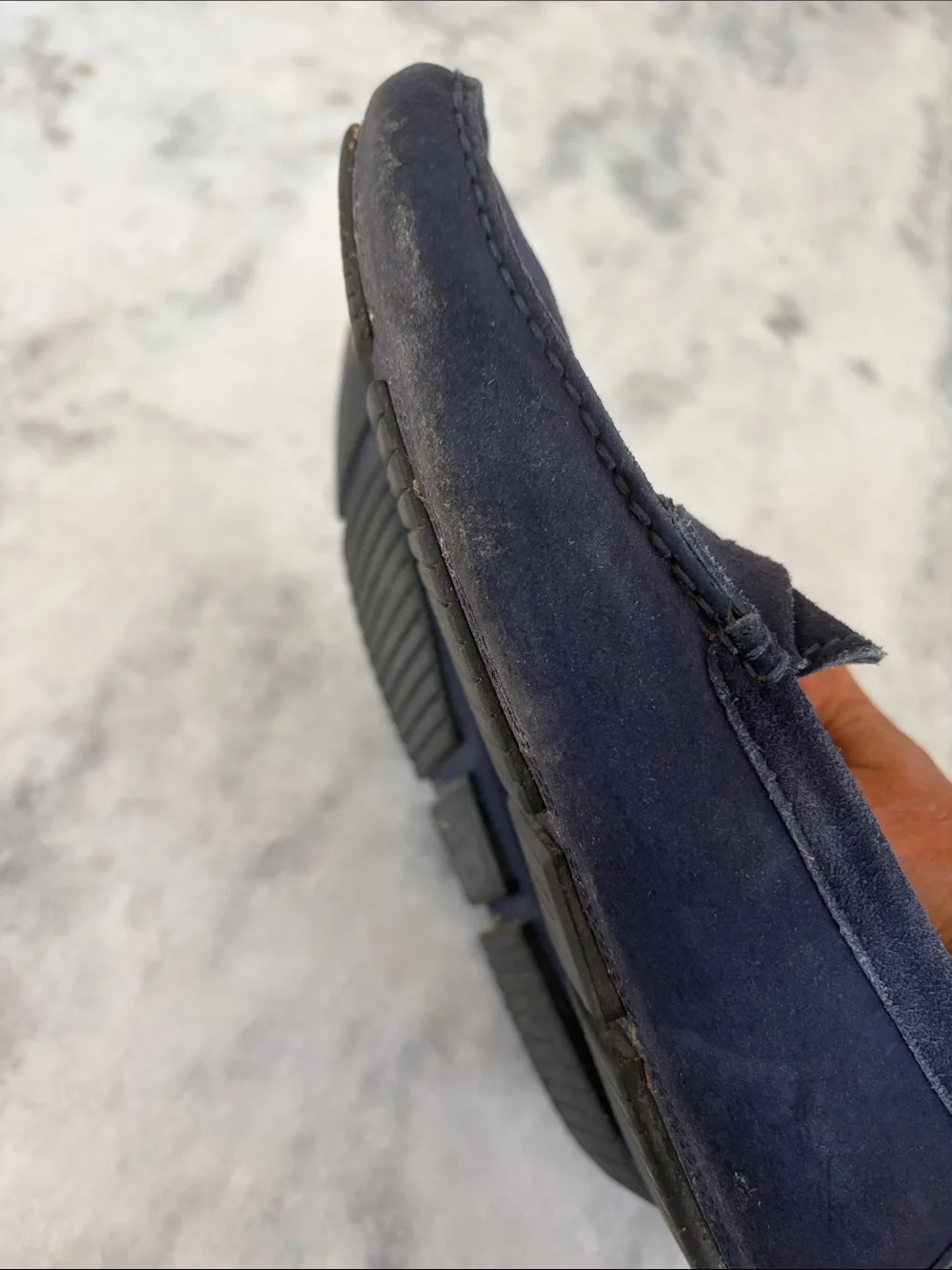 Aquatalia Men's Blue Suede Penny Loafers